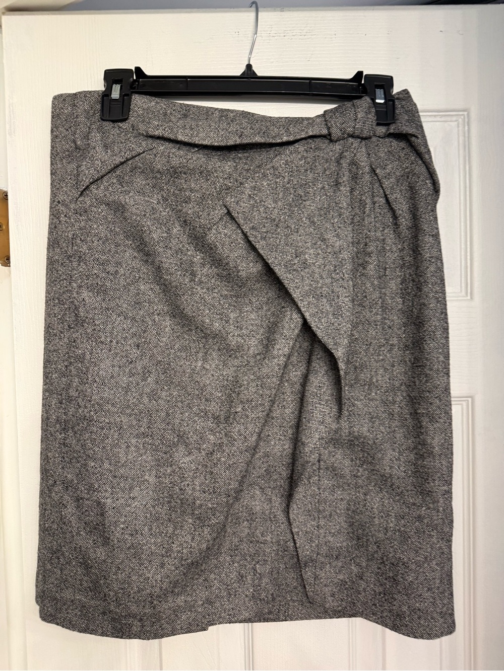 Banana Republic Gray Tweed Wrap-Front Pencil Skirt